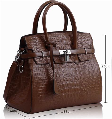 brown crocodile bag.